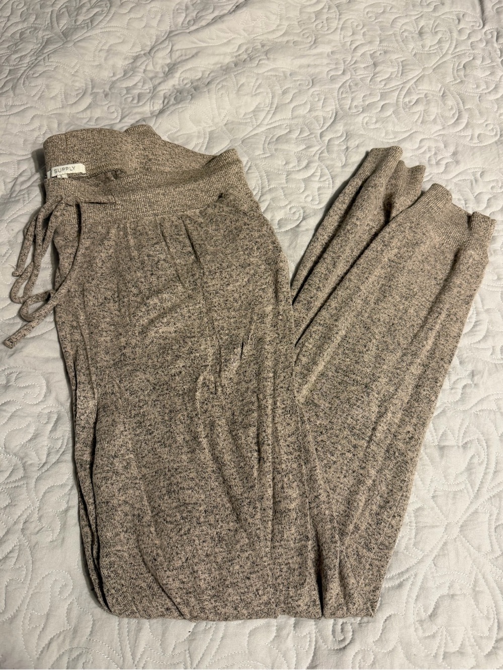 Zsupply Relaxed Knit Drawstring Joggers - Oatmeal Taupe